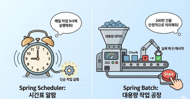 Spring Batch vs Spring Scheduler: 무엇이 다르고 언제 써야 할까?