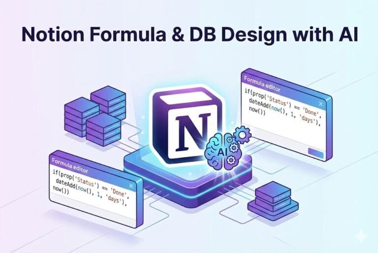 노션 활용의 끝판왕: AI로 복잡한 데이터베이스 수식과 워크플로우 한 번에 설계하기
