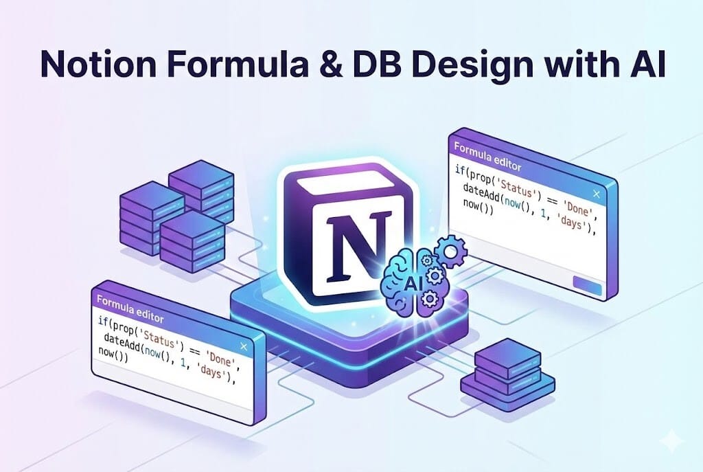 노션 활용의 끝판왕: AI로 복잡한 데이터베이스 수식과 워크플로우 한 번에 설계하기 이미지 1