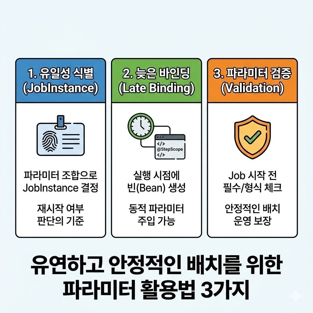 Spring Batch Job 파라미터 완벽 가이드: 동적 배치 설계의 핵심 원리와 실무 예제 이미지 2