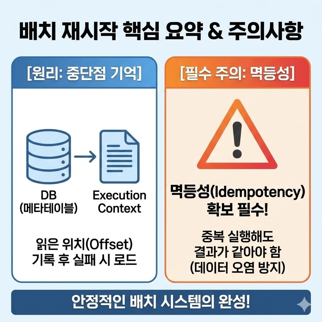 Spring Batch 실패한 Job 재시작 가이드: 중단된 지점부터 완벽하게 복구하기 이미지 2