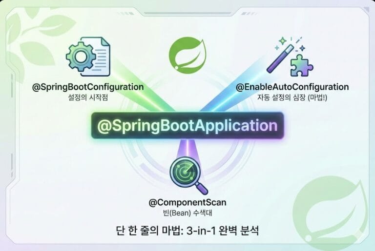 @SpringBootApplication 하나에 숨겨진 마법: 세 가지 핵심 어노테이션 완벽 분석