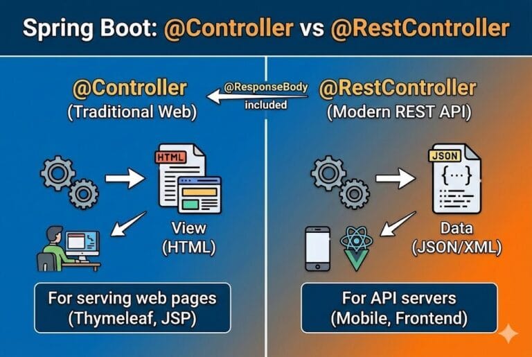 @RestController vs @Controller: Spring Boot에서 헷갈리는 어노테이션 완벽 정리