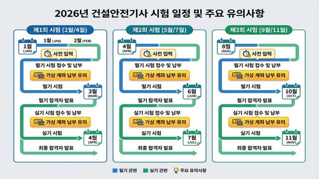 2026년 건설안전기사 시험일정 완벽 분석: 원서접수 필승 전략과 주의사항 - 이미지 2