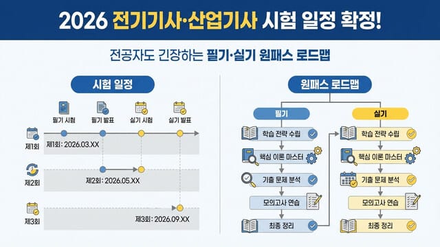 2026 전기기사·산업기사 시험 일정 확정! 전공자도 긴장하는 필기·실기 원패스 로드맵