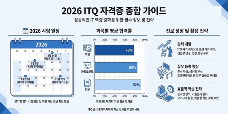 2026년 ITQ 자격증 완벽 가이드 (난이도·쓸모·합격률 정리)