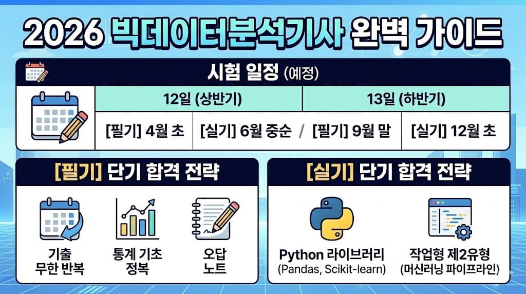2026년 빅데이터분석기사 시험 일정 총정리 및 단기 합격 전략 이미지 2