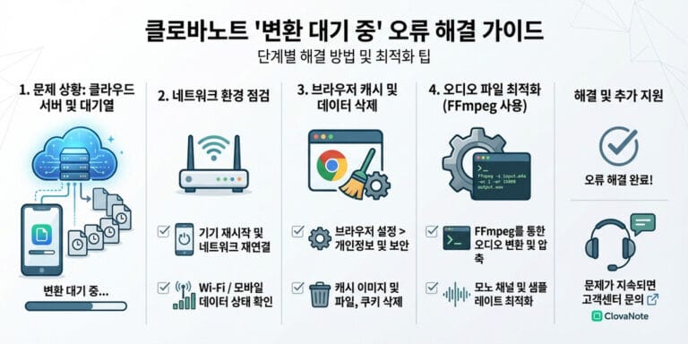 2026 최신 가이드: 네이버 클로바노트 무한 변환대기 오류 완벽 해결법