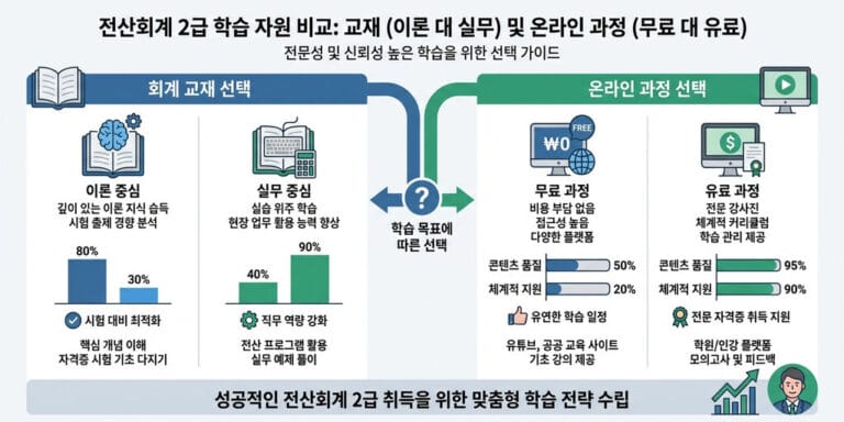 전산회계 2급 책 및 인강 추천: 효율적인 교재 선택 가이드