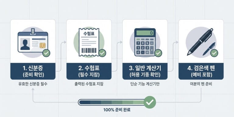 전산회계 2급 시험 당일 준비물 및 유의사항 체크리스트