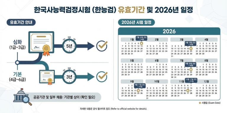 한국사능력검정시험 자격증 유효기간 2026 기준 총정리