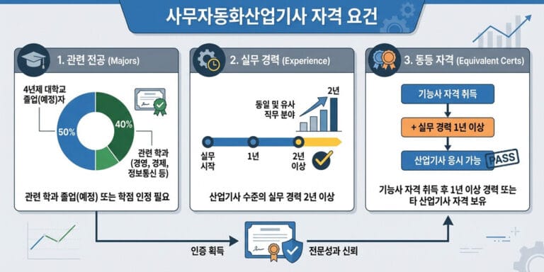 사무자동화산업기사 응시자격 총정리 2026 최신 기준 (비전공자 가능 여부)