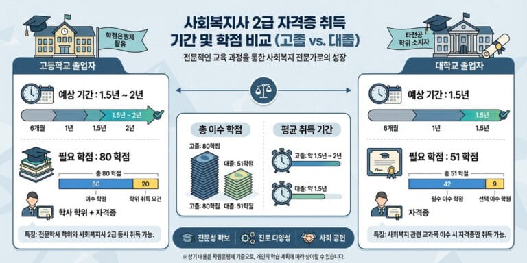 사회복지사 2급 자격증 따는 기간 2026 최신 기준