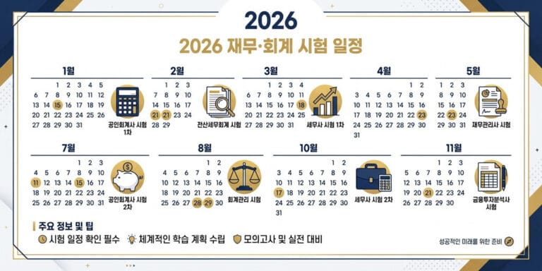 2026년 회계관리 1급 시험일정 및 원서접수 기간 총정리 (연 8회)