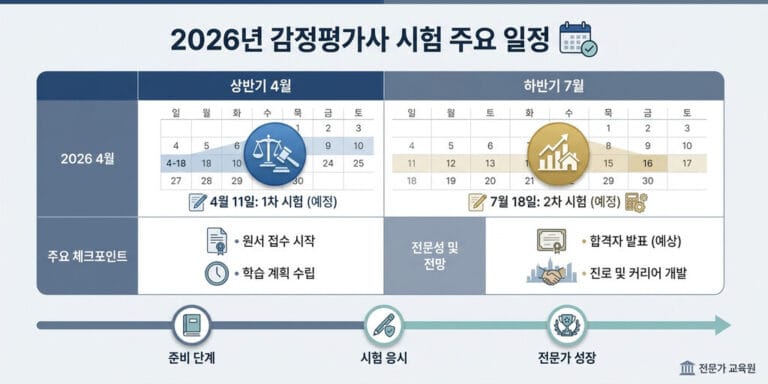2026년 감정평가사 시험 일정 및 합격자 발표일 총정리