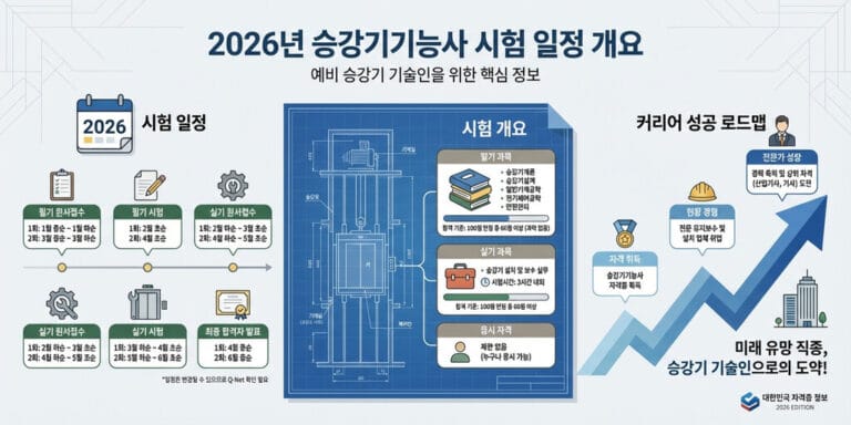 2026 승강기기능사 시험일정 총정리｜필기·실기 접수 일정 한눈에