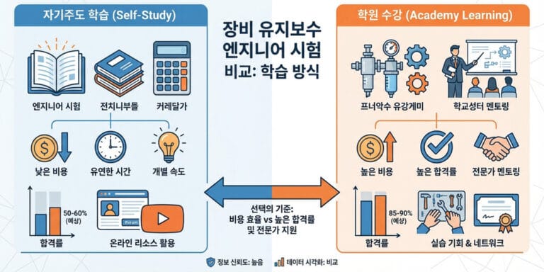 2026 설비보전기사 학원 꼭 필요할까? 독학 vs 학원 비용 비교
