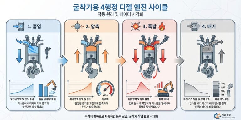 2026년 최신 굴착기운전기능사 필기 요점: 건설기계 기관 및 유압