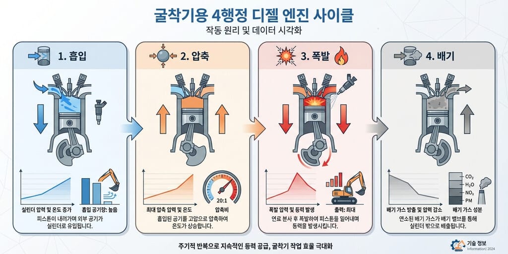 2026년 최신 굴착기운전기능사 필기 요점: 건설기계 기관 및 유압 - 이미지 1