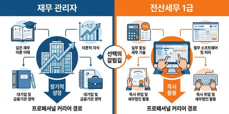 2026년 기준 재경관리사 vs 전산세무 1급: 이론과 실무 중 선택은?