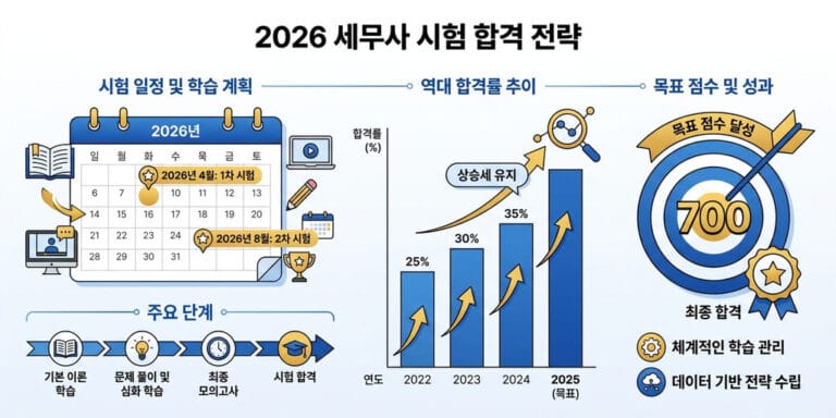 2026년 세무사 합격률 분석: 최소합격인원 700명 확정에 따른 전략