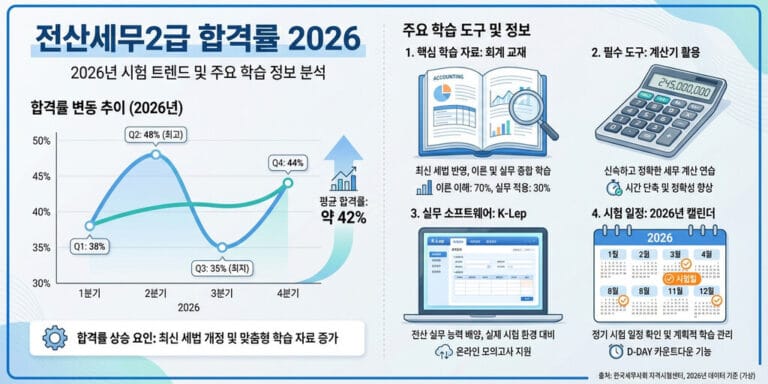 전산세무2급 합격률 최신 데이터|몇 %면 붙을 수 있을까?(2026년 기준)