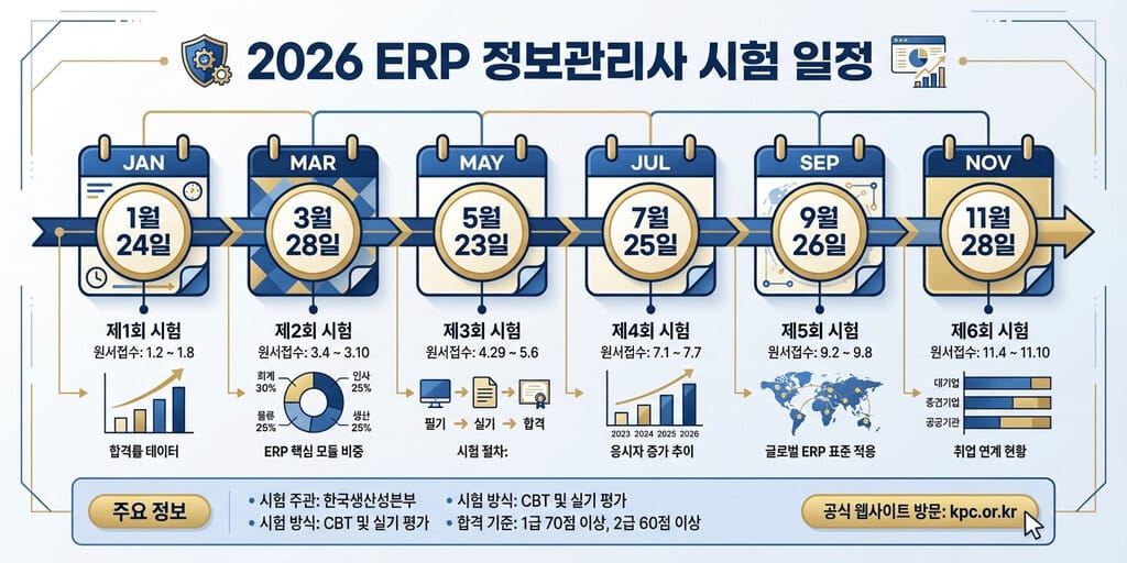 ERP정보관리사 시험 일정 및 등급별 모듈 선택법 (2026년 최신) - 이미지 1
