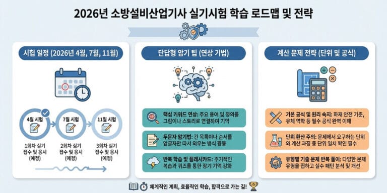 2026 최신 소방설비산업기사 실기 준비법｜단답형·계산문제 합격 전략 공개