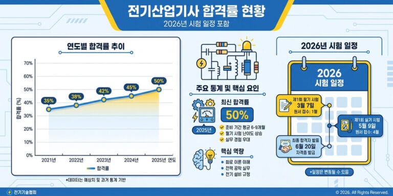 2026년 전기산업기사 합격률 분석｜최근 필기·실기 데이터 총정리