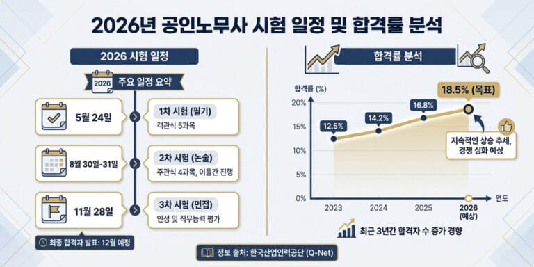 2026년 공인노무사 합격률 전망 및 2차 논술형 시험 대비법