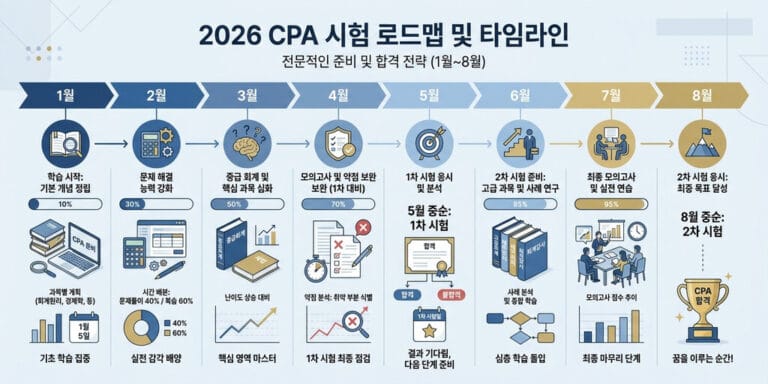 2026년 공인회계사(CPA) 시험 일정 및 월별 학습 로드맵