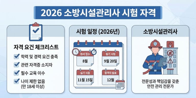 2026년 소방시설관리사 응시자격 및 자격증 취득을 위한 경력 요건 정리