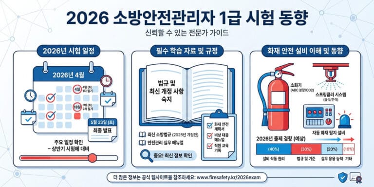 2026년 소방안전관리자 1급 기출문제 및 합격률 높이는 최신 출제 경향
