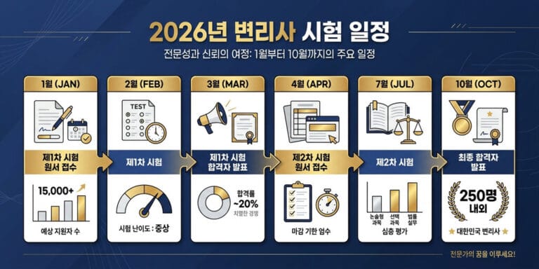 2026년 변리사 시험 일정 및 1차·2차 합격자 발표일 확인