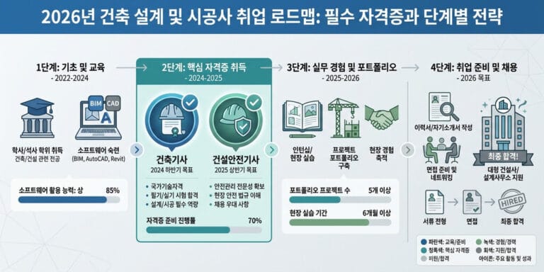 2026년 건축 설계 사무소 및 시공사 취업 필수 자격증 활용도