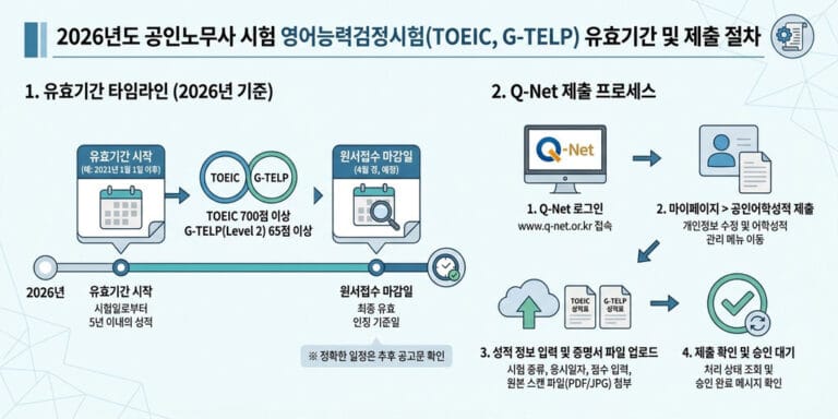 2026년 노무사 영어 성적 제출 가이드 (지텔프·토익 유효기간 확인)