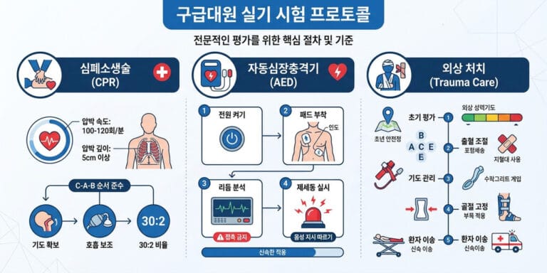 응급구조사 실기 프로토콜 및 응급 처치 기술 완벽 대비 (2026년 최신)