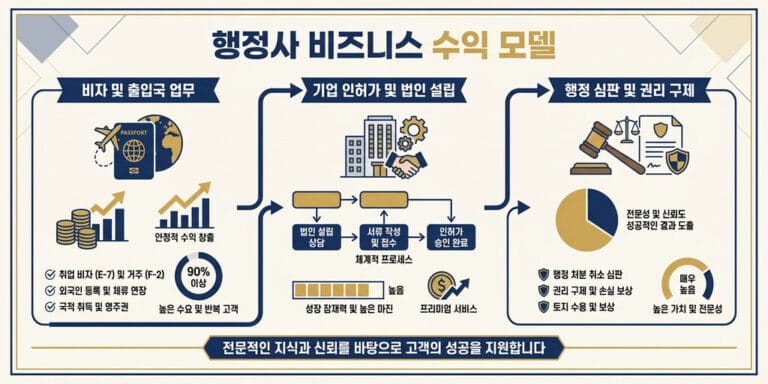 2026년 주목! 행정사 자격증 취득 후 개업 성공 사례 및 수익 모델