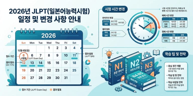 미리 보는 2026년 2회 JLPT 일정 및 달라진 시험 시간 주의점