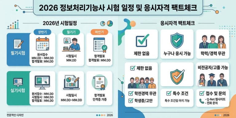 [2026년 최신] 정보처리기능사 연간 시험일정 및 응시자격 팩트체크