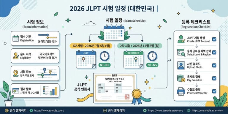 2026년 JLPT 시험 일정 및 접수 방법 총정리