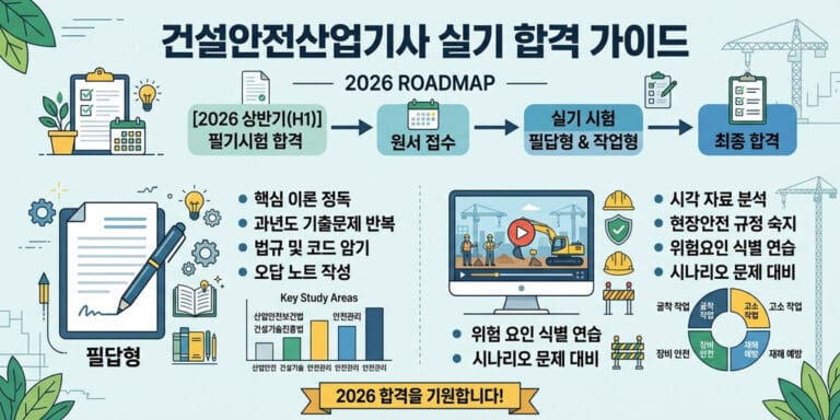 2026년 기준 건설안전산업기사 실기 필답형+작업형 완벽 대비법 (시험 문제 유형 분석)