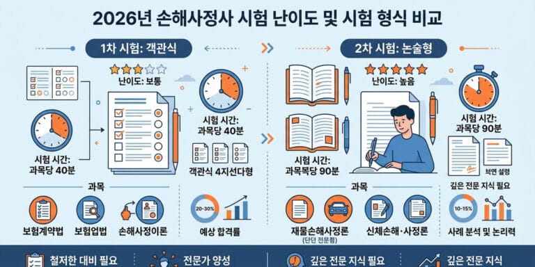 [2026년 분석] 손해사정사 1차 객관식 및 2차 논술형 시험 난이도 팩트체크