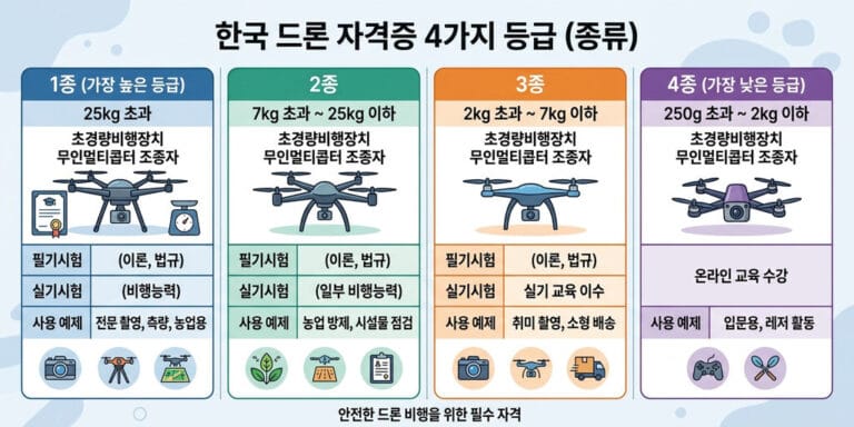 2026년 드론 자격증 종류 및 1종·2종·3종·4종 차이점 총정리