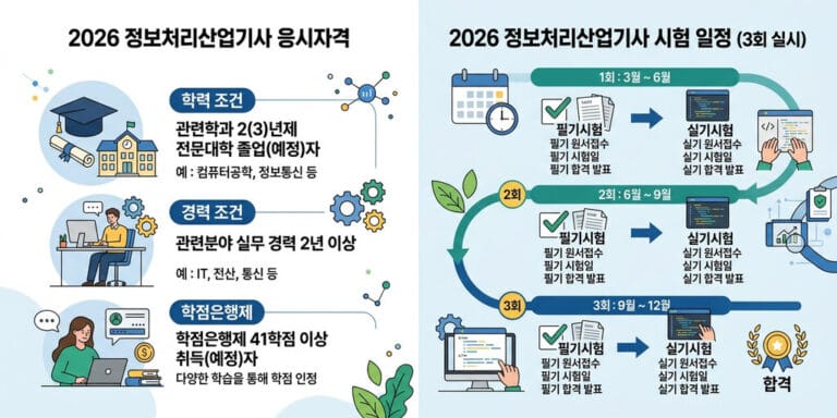 [2026년 최신] 정보처리산업기사 응시자격 및 연간 시험일정 총정리