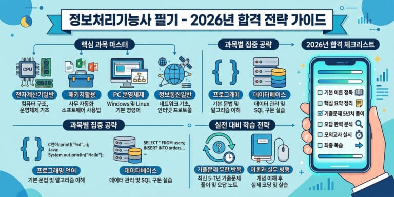 [2026년 대비] 정보처리기능사 필기 과목 요약 및 기출문제 독학 공부법