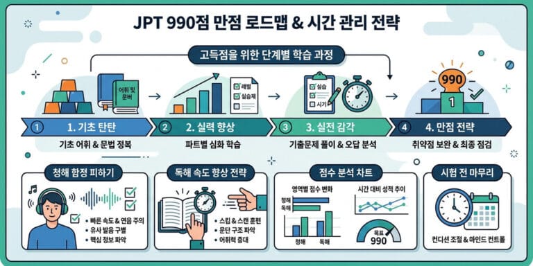 JPT 만점(990점)을 위한 파트별 함정 문제 공략 및 고득점 시간 배분 팁(2026년)