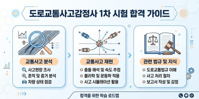 [2026년 대비] 도로교통사고감정사 1차 시험 과목별 핵심 요약 및 독학 팁
