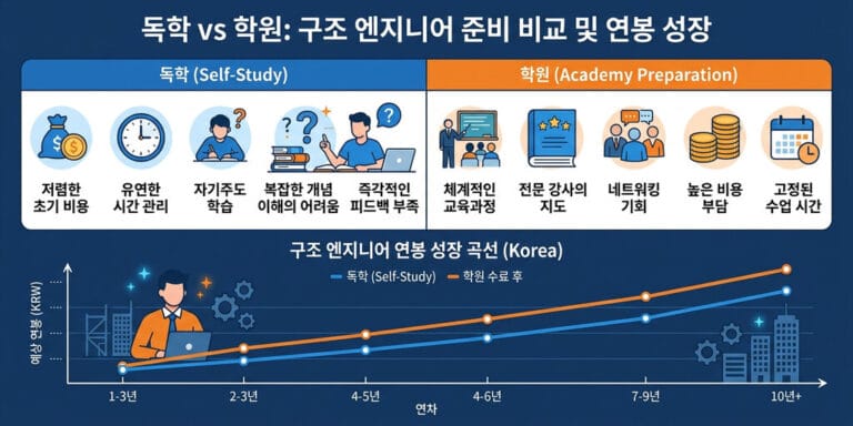 건축구조기술사 연봉 및 미래 전망: 독학 vs 전문 학원 비교 (2026년 기준)