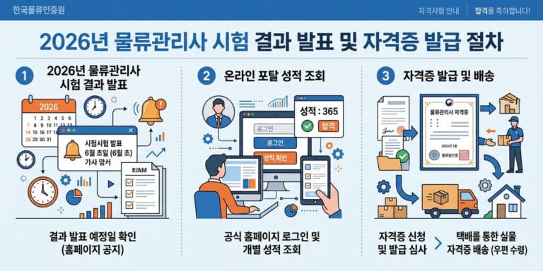 [2026년 하반기] 물류관리사 시험 결과 발표일 및 자격증 발급 방법 총정리